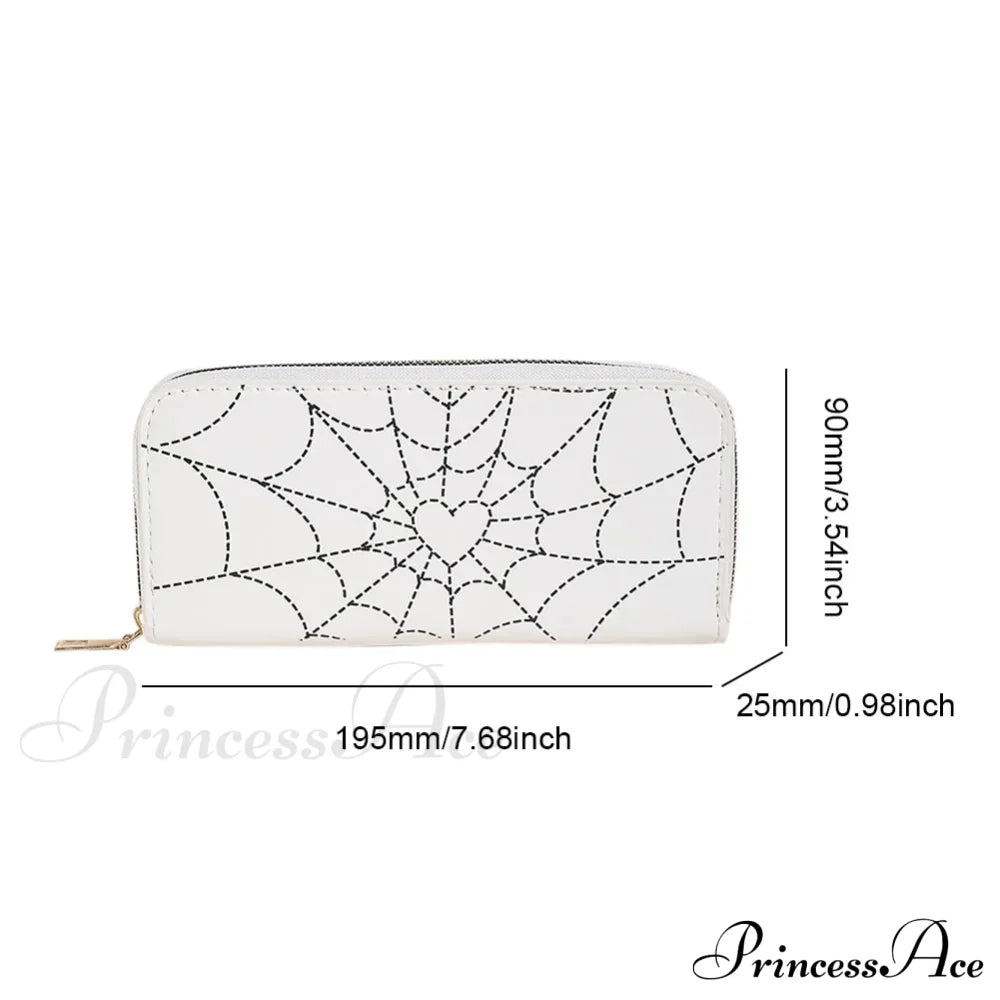 Novelty Halloween Gothic Coffin Shape Spider Web Sling Pu Leather Bag White7