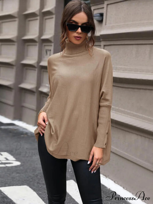 Nude Turtleneck Raglan Sleeve, Long Sleeve Sweater Camel clothes Hundredth long sleeve shirt long sleeve shirts long sleeve top long sleeve tops Ship From Overseas shirt shirts top tops