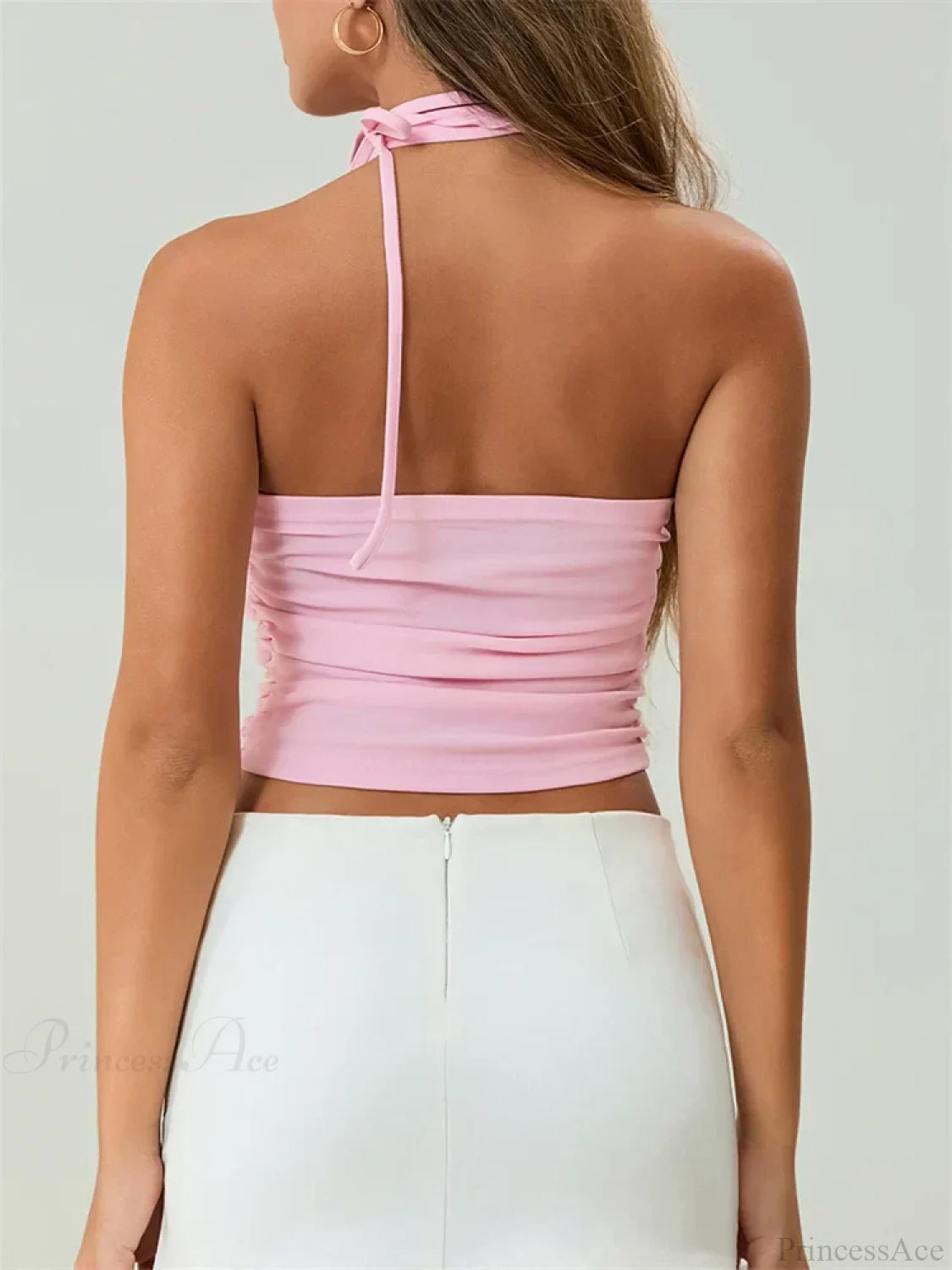 Off Shoulder 3D Flower Ruched Tube Crop Top croptop-250126