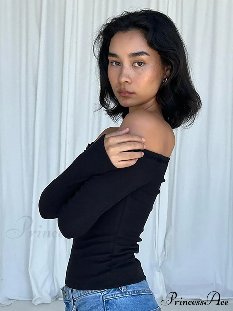 Off-Shoulder Long Stylish Sleeve Bow Top