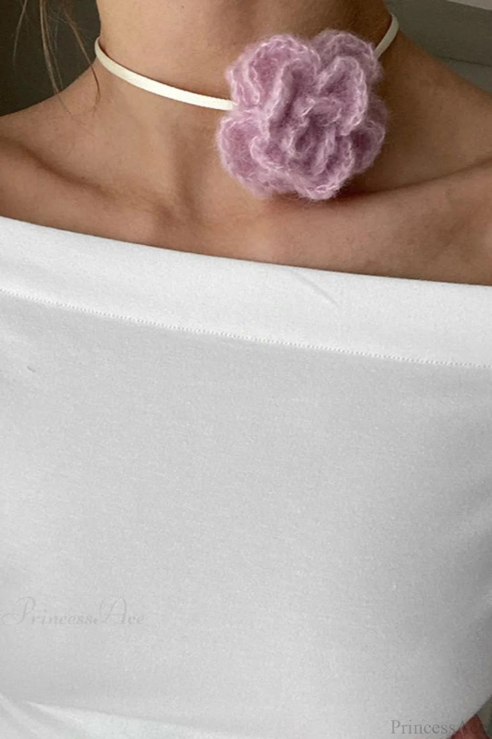 Off-the-Shoulder Tie Detail Fitted Long Sleeve Blouse