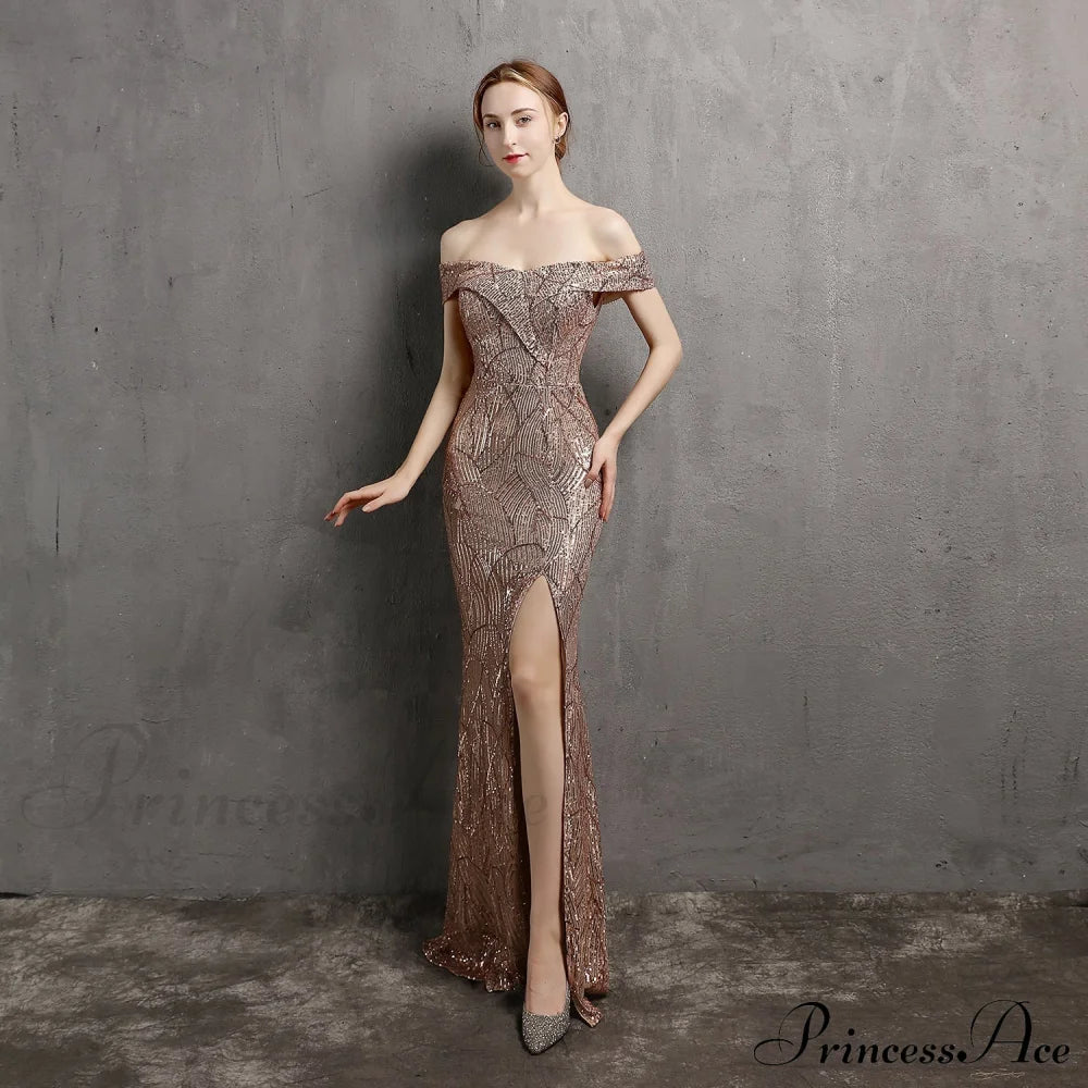 Olivia Formal Glitter Dress - Lady Occasions