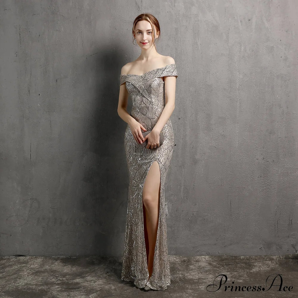 Olivia Formal Glitter Dress - Lady Occasions