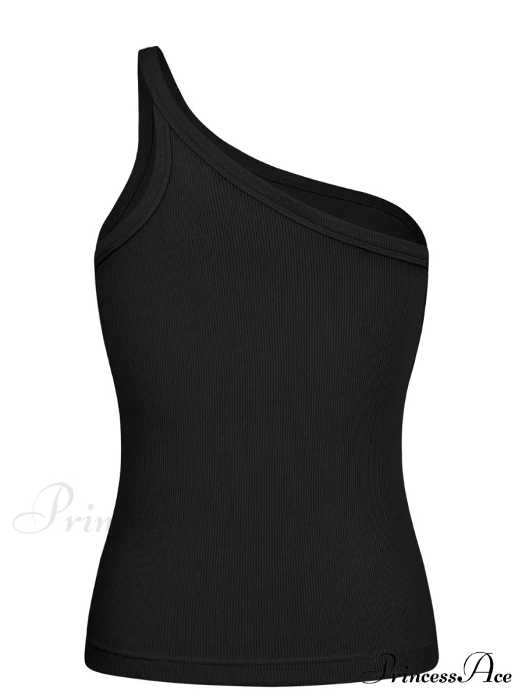 One-Shoulder Ribbed Tank