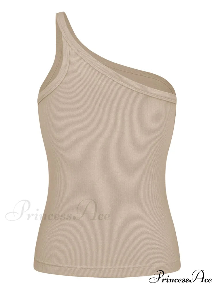 One-Shoulder Ribbed Tank