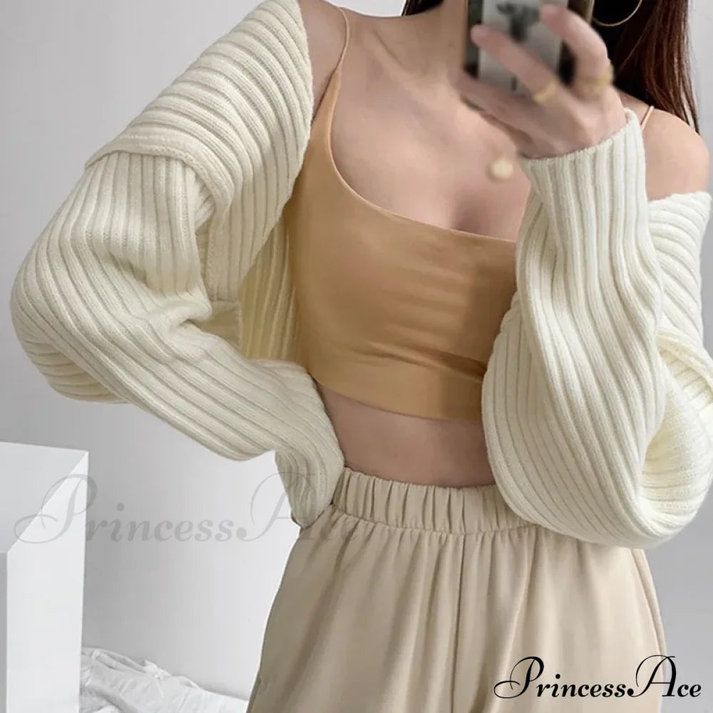 Open Front Solid Color Cropped Casual Bolero Shrug Cardigan