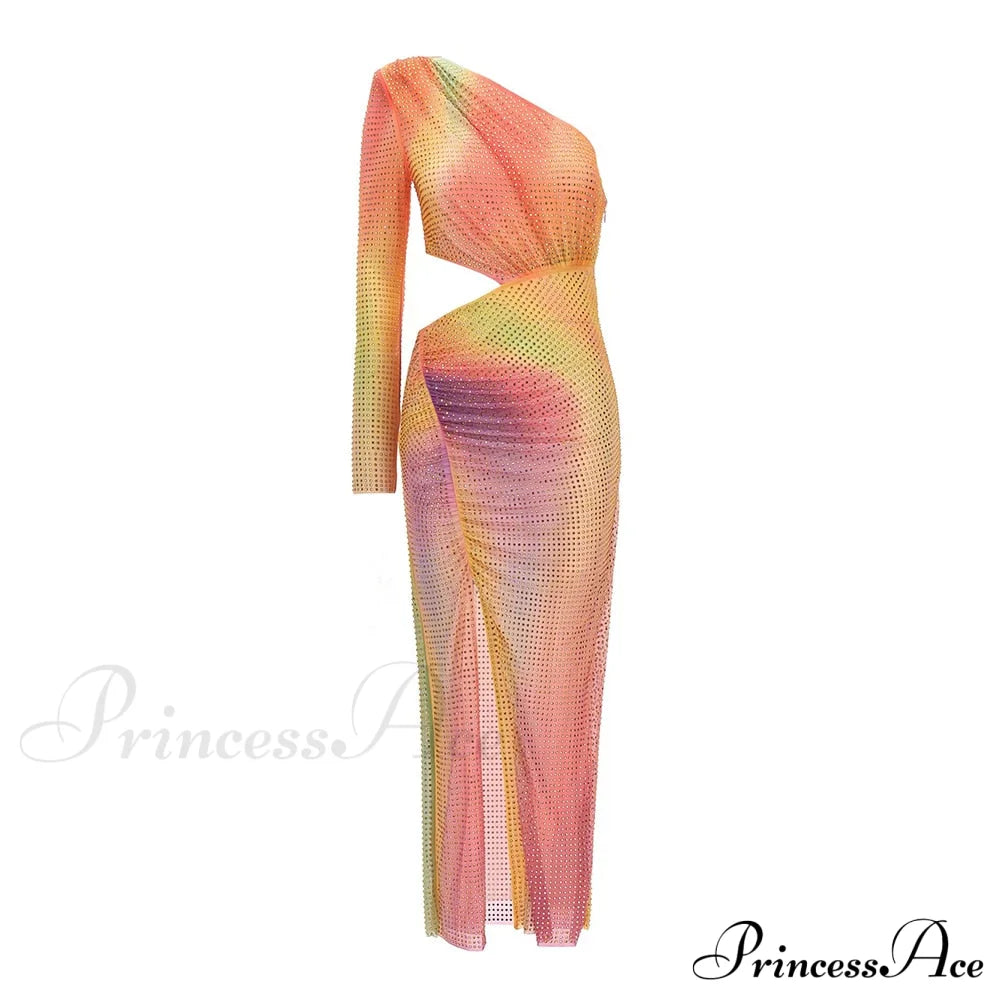 Ophelia Elegant Midi Dress Colorful / Xs
