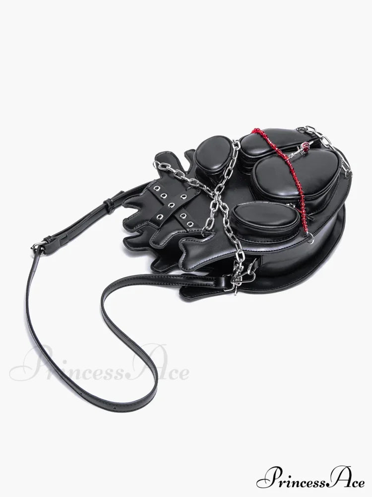 Original Dark Binding Chain Heart Punk Gothic Style Metal Sexy Shoulder Bag Halloween