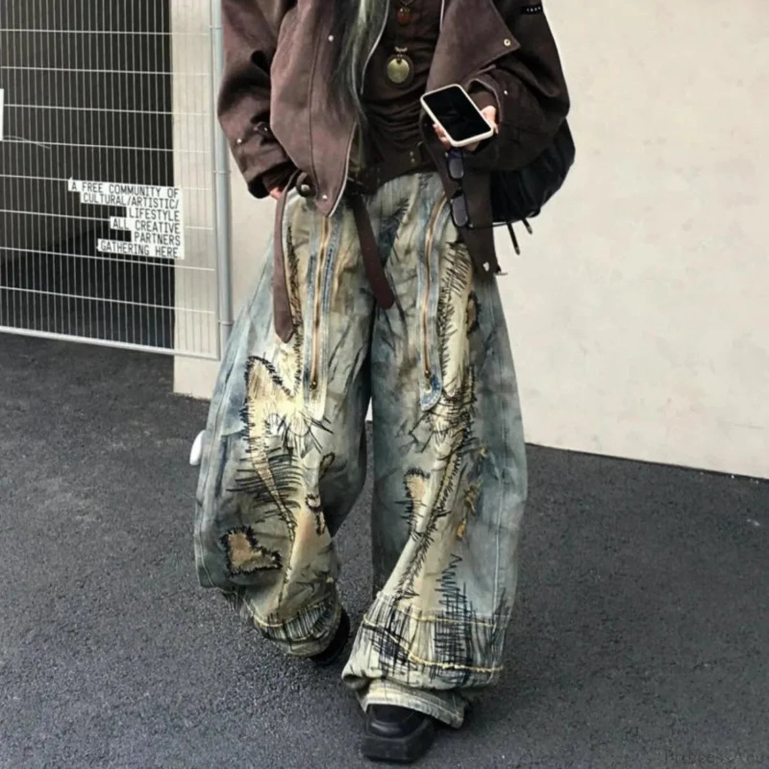 Ornamented Gothic Ruin Trouser blue / S