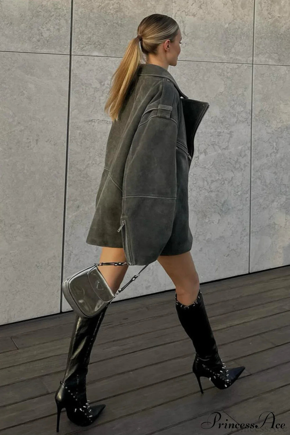 Oversize Suede Lapel Retro Versatile Coat