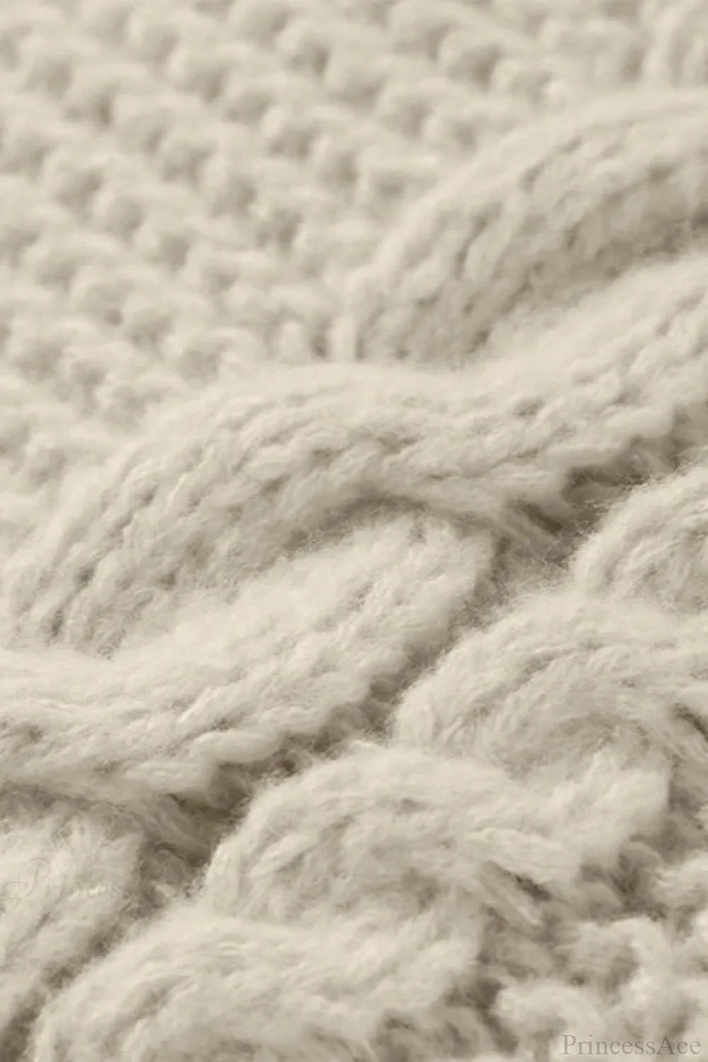 Oversized Cable Knit Crew Neck Sweater