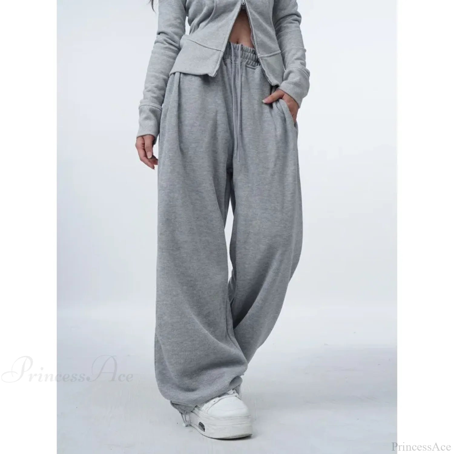 Oversized Gray Y2K Women Sweatpants Pants Grey / S
