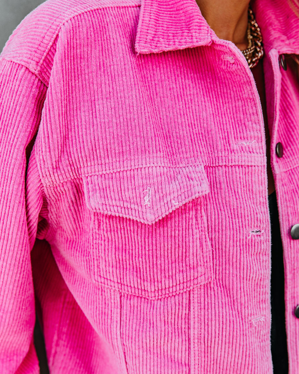 Paddington Distressed Cotton Corduroy Jacket - Pink