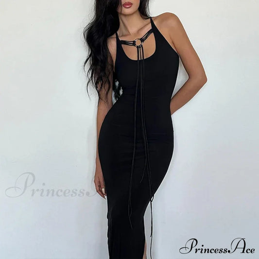 Party Fashion Bandage Sleeveless Backless Long Casual Elegant Bodycon Dress