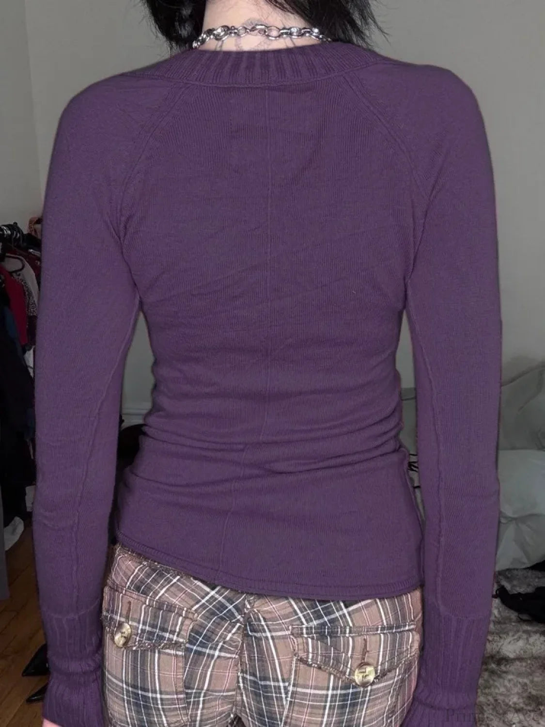 Pastel V-neck Knit Top