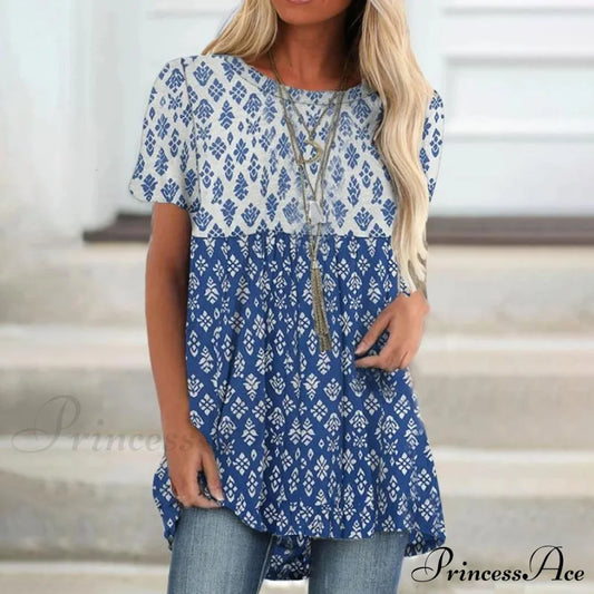 Patchwork Casual T-Shirt Blouses