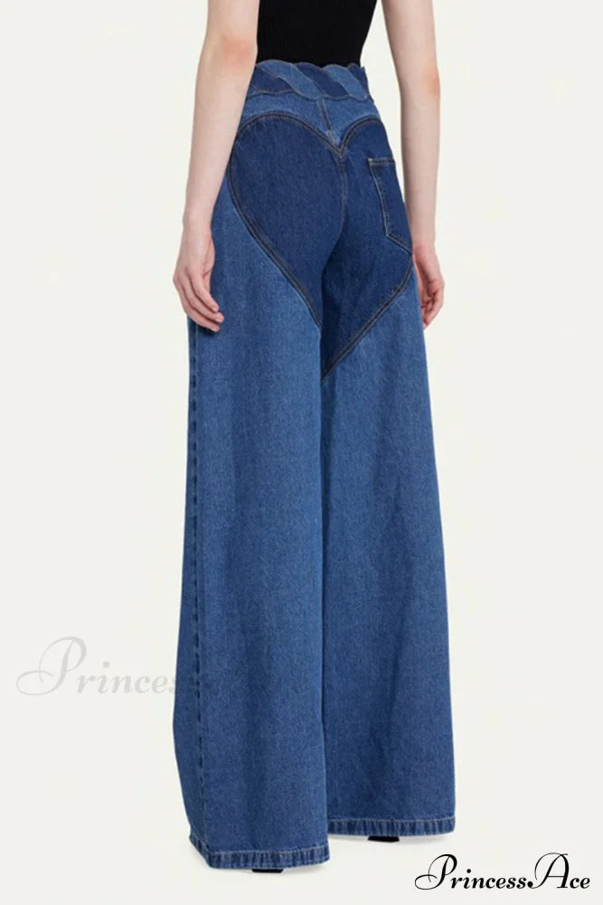 Patchwork Decoration Accessories Waist Denim Metal High Jeans Denim/Jeans