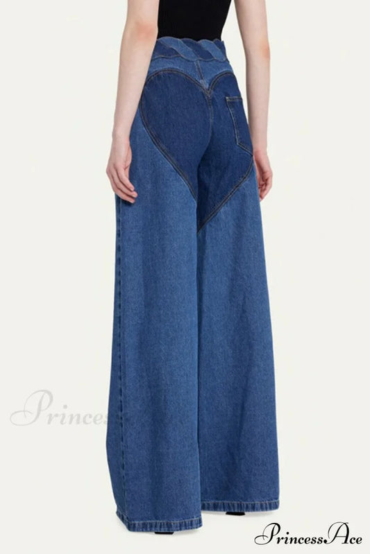 Patchwork Decoration Accessories Waist Denim Metal High Jeans Denim/Jeans