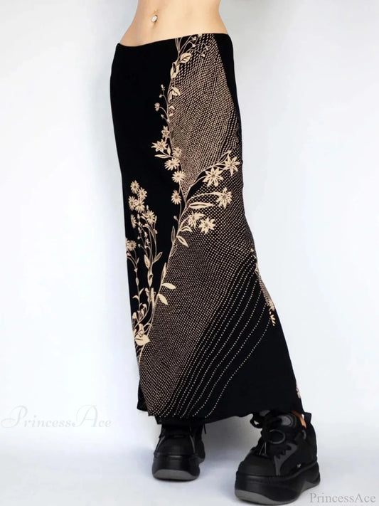 Patchwork Lace Skirt Black / S