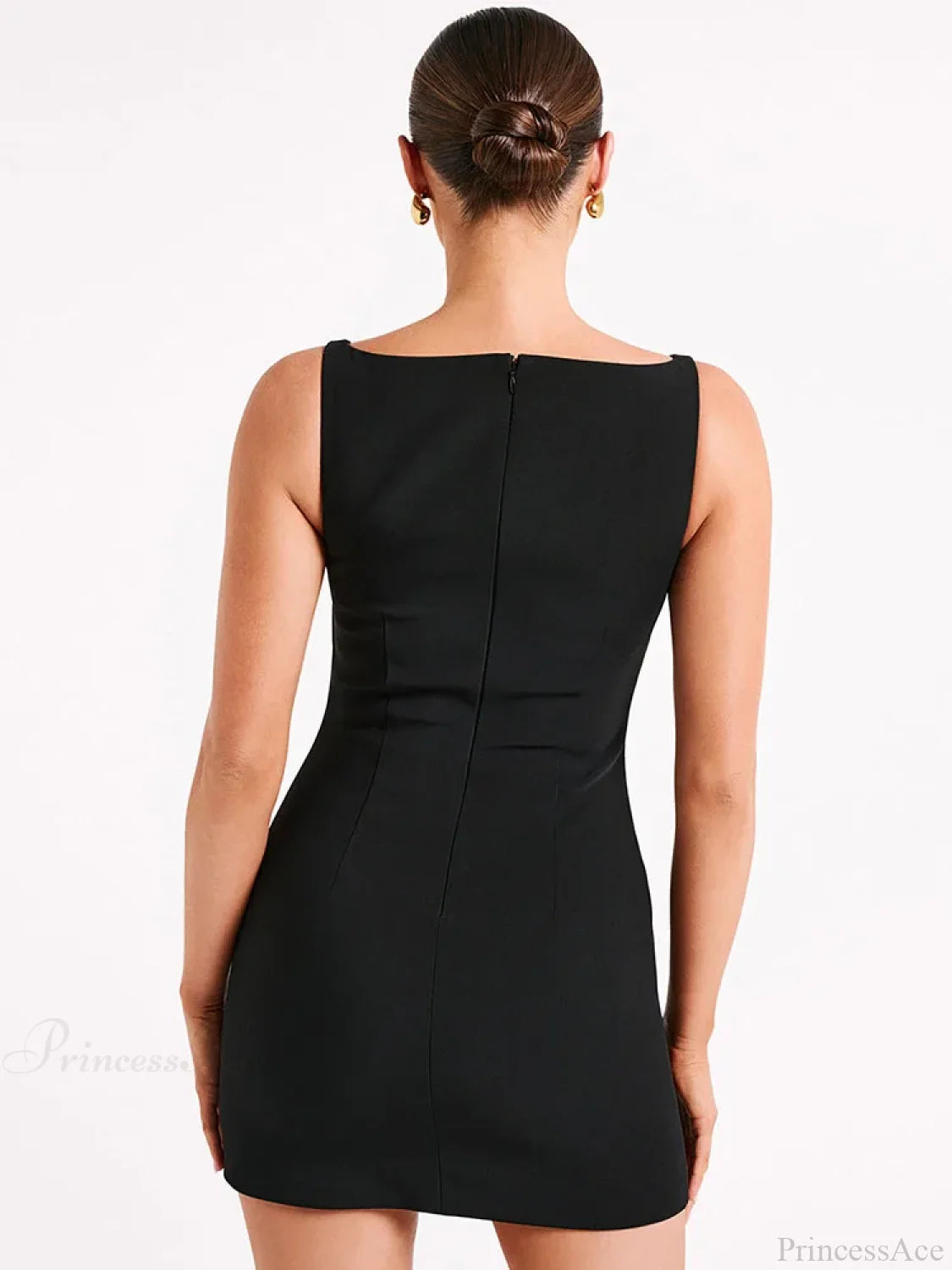 Patchwork Sleeveless Mini Dress minidress-250223