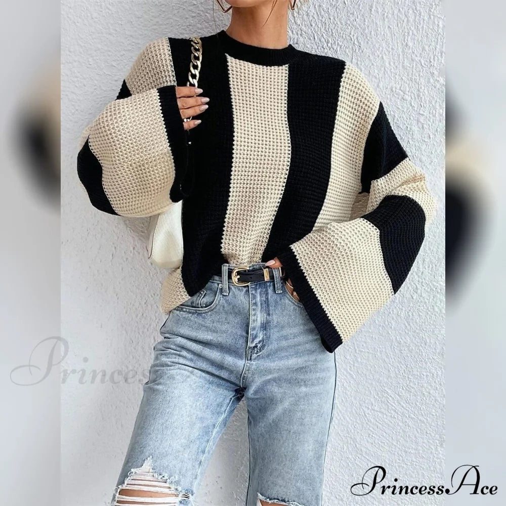 Patchwork Striped Women’s Sweater