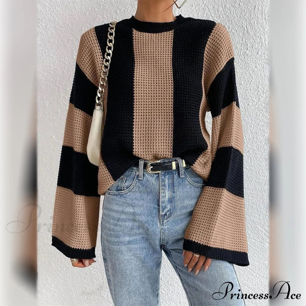 Patchwork Striped Women’s Sweater