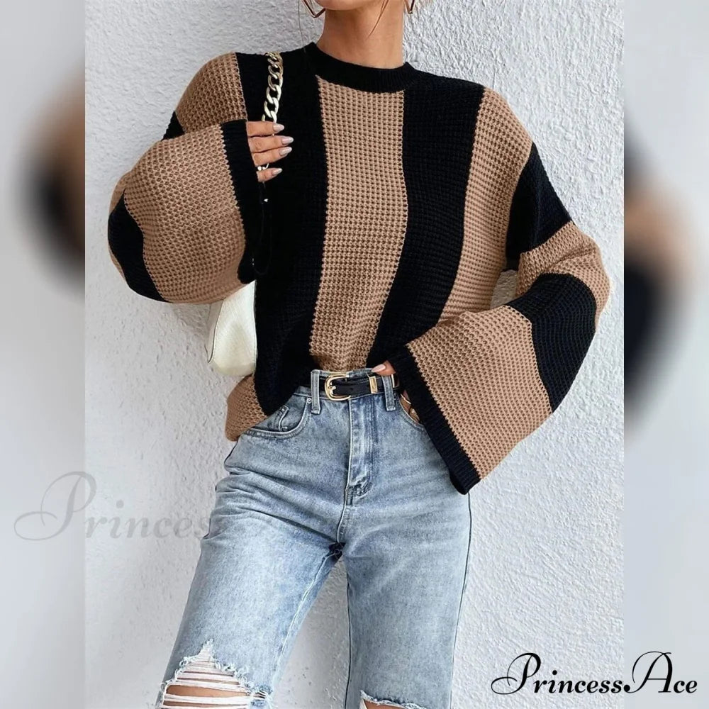 Patchwork Striped Women’s Sweater