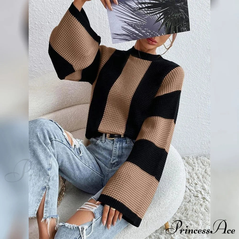 Patchwork Striped Women’s Sweater