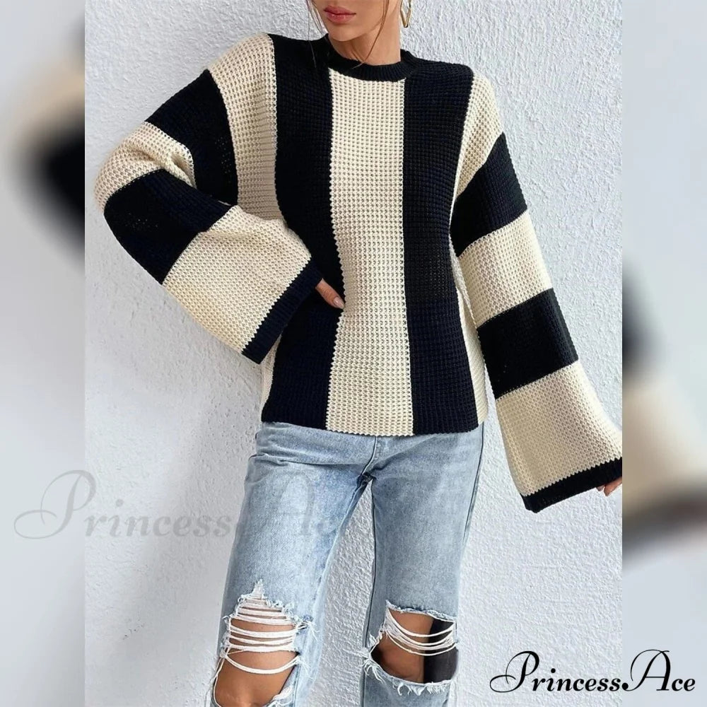 Patchwork Striped Women’s Sweater