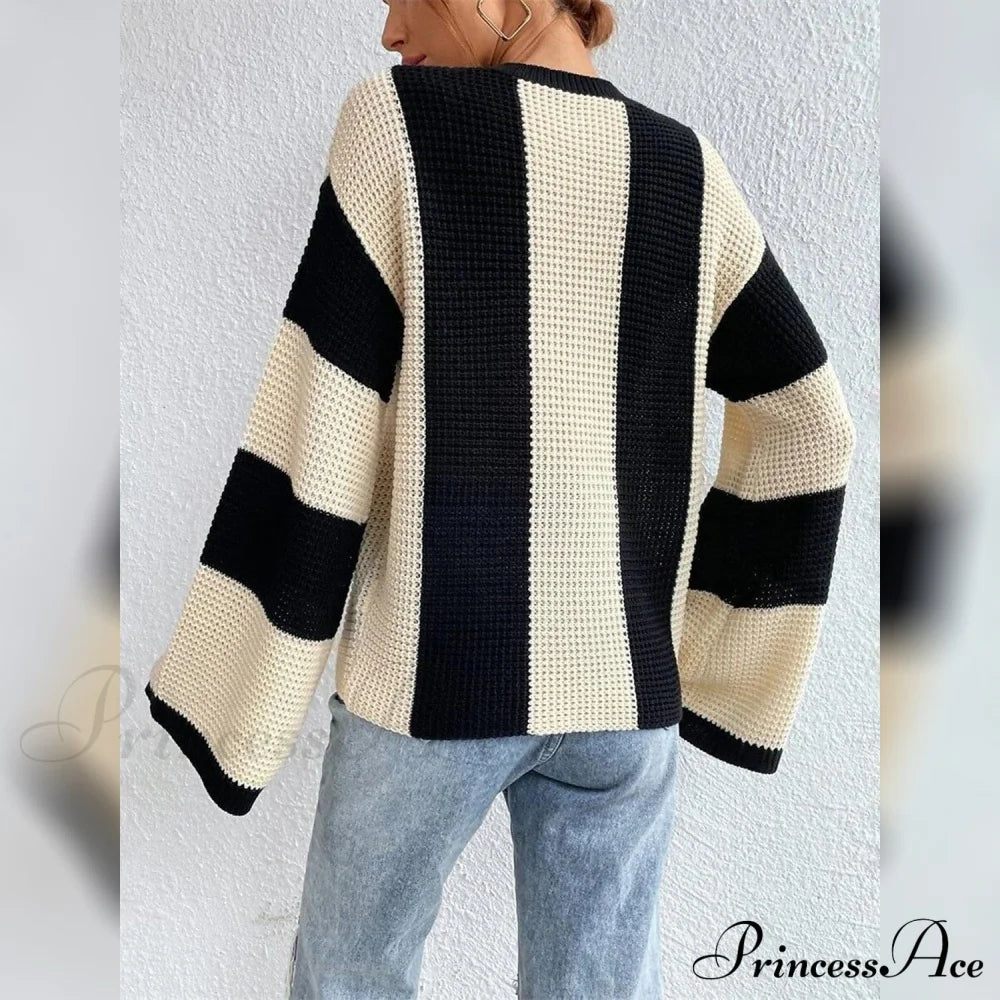 Patchwork Striped Women’s Sweater