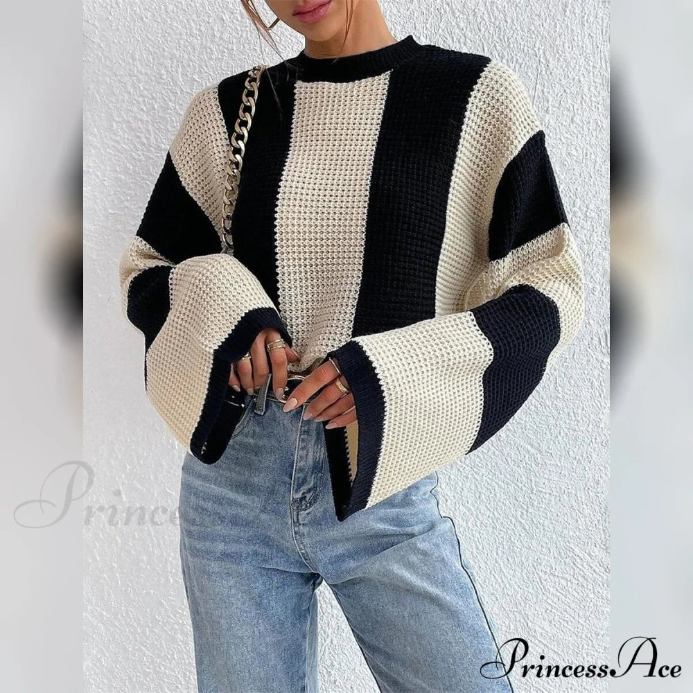 Patchwork Striped Women’s Sweater