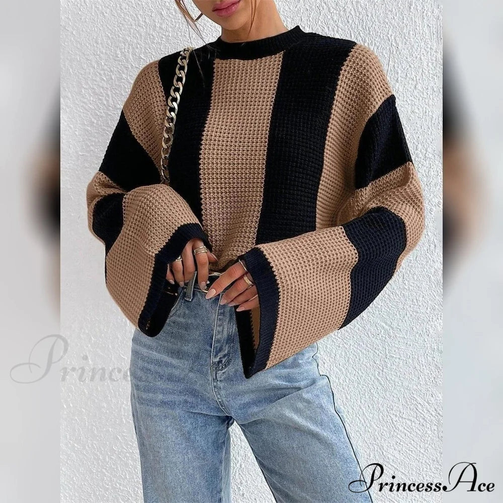 Patchwork Striped Women’s Sweater