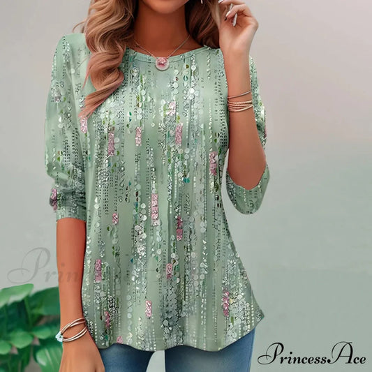 Patterned Casual T-Shirt Blouses