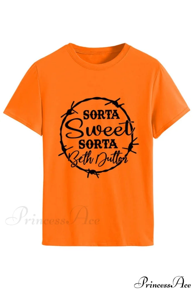 Patterned Sweet T-Shirt Orange / S Tees