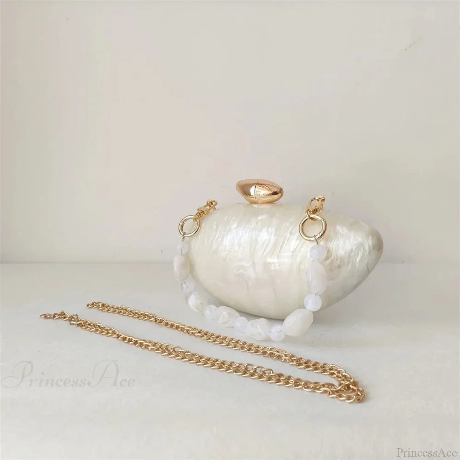 Pearl Brown Marble Acrylic Box Evening Clutch Bag beaded handle4 clutchbag-250126