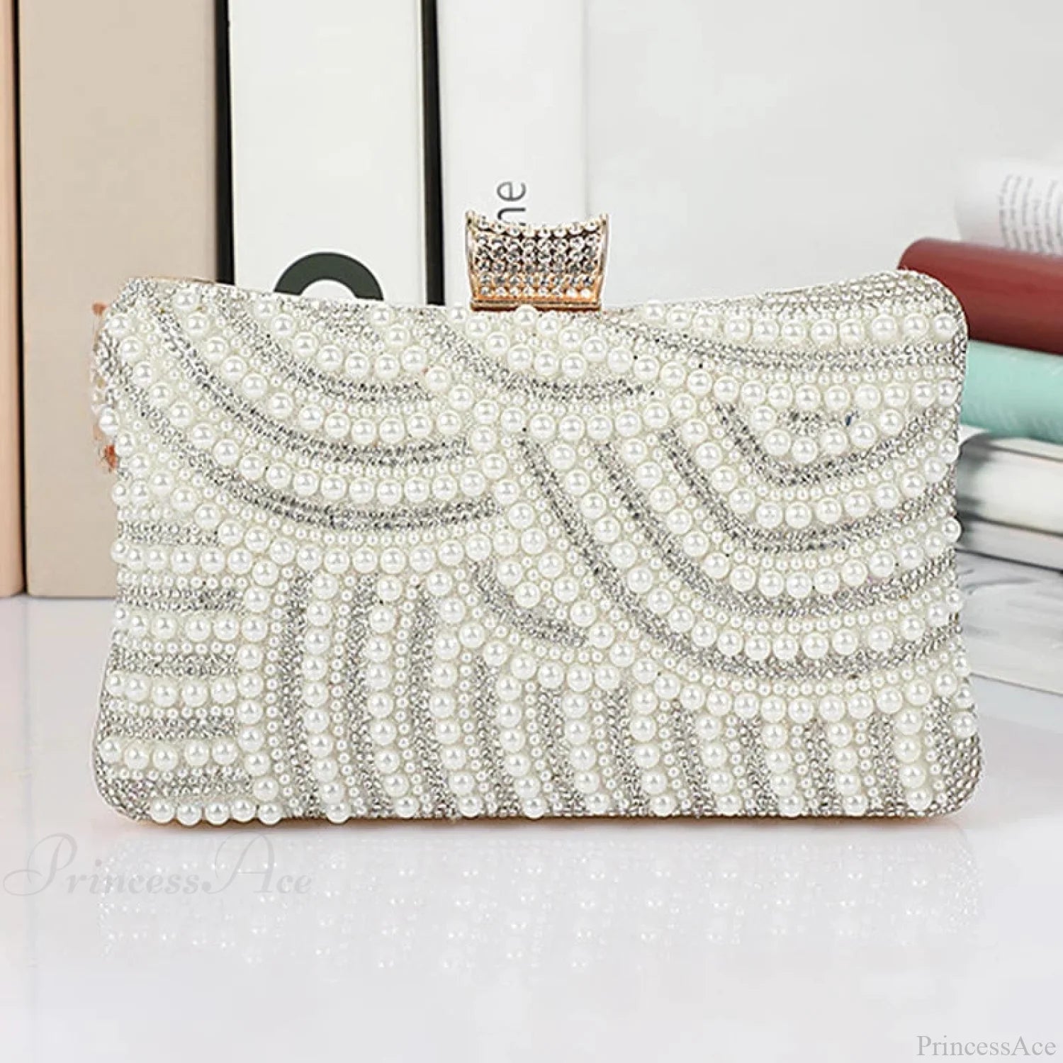 Pearl Diamond Wedding Evening Clutch Wristlet wristlet-250126