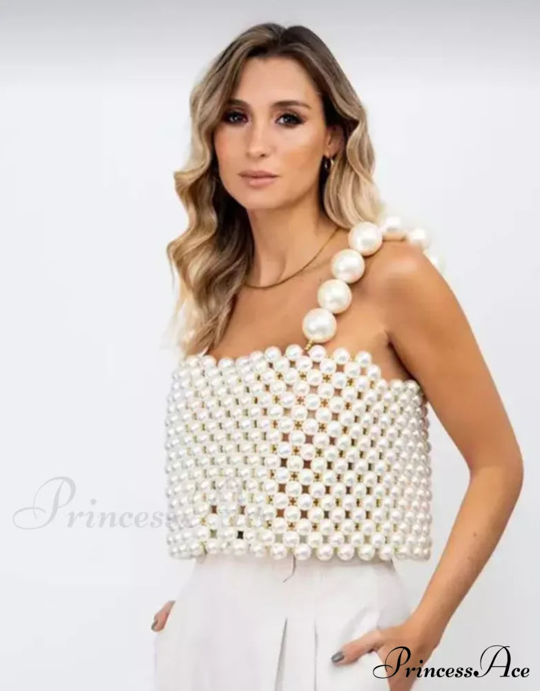 Pearl Top Tank Style / One Size Tops & Blouses