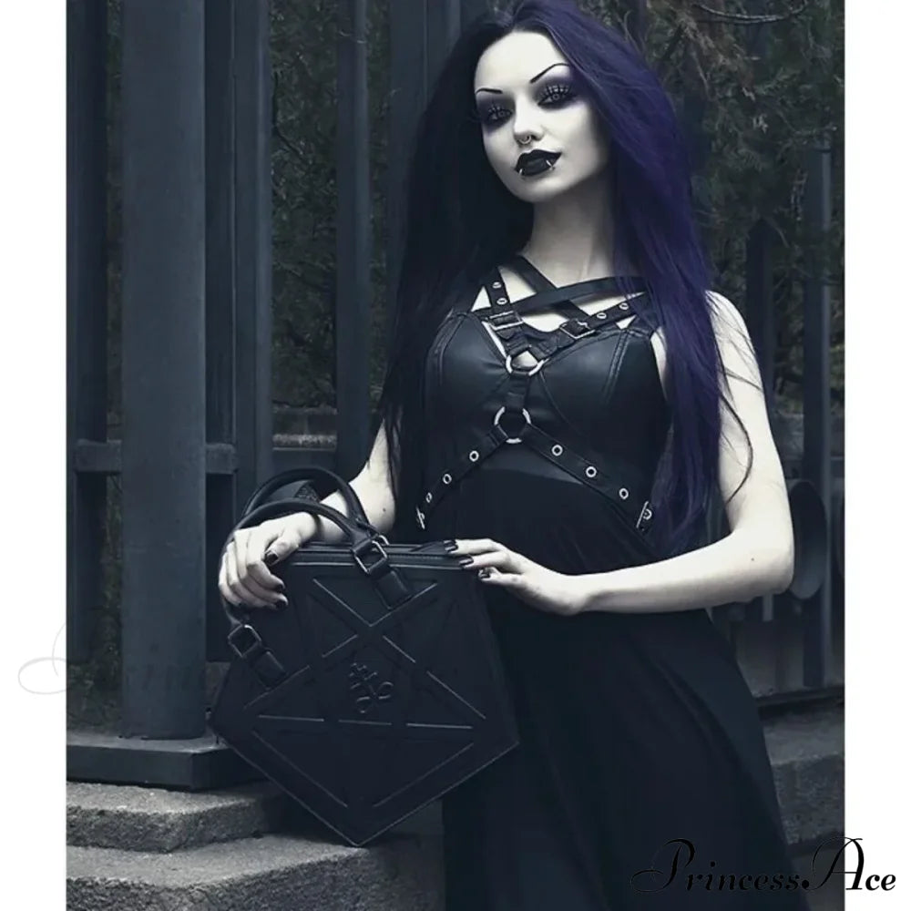 Pentagram Punk Darkness Gothic Soft Leather Chain Shoulder Handbag Bag Halloween