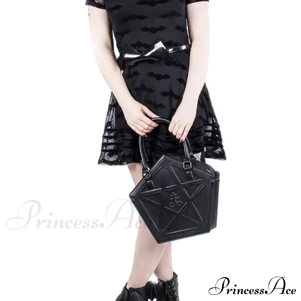 Pentagram Punk Darkness Gothic Soft Leather Chain Shoulder Handbag Bag Halloween