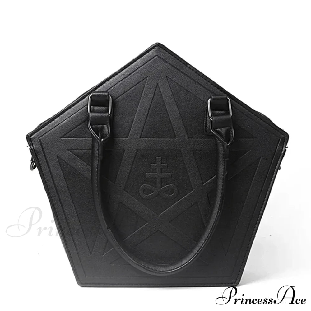 Pentagram Punk Darkness Gothic Soft Leather High Quality Chain Bag Halloween