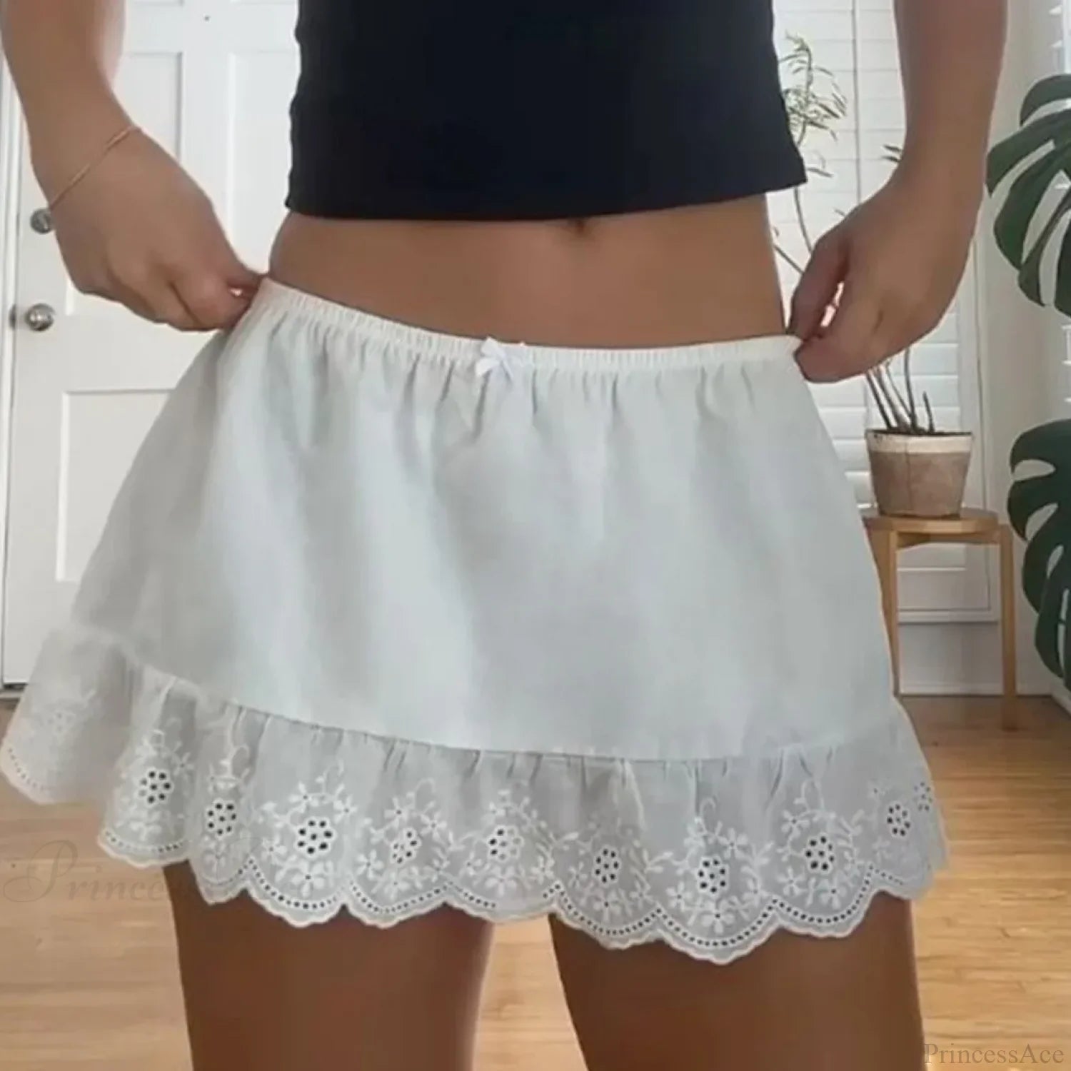 Petal Lace Coquette Pleated Skirt skirts-250223