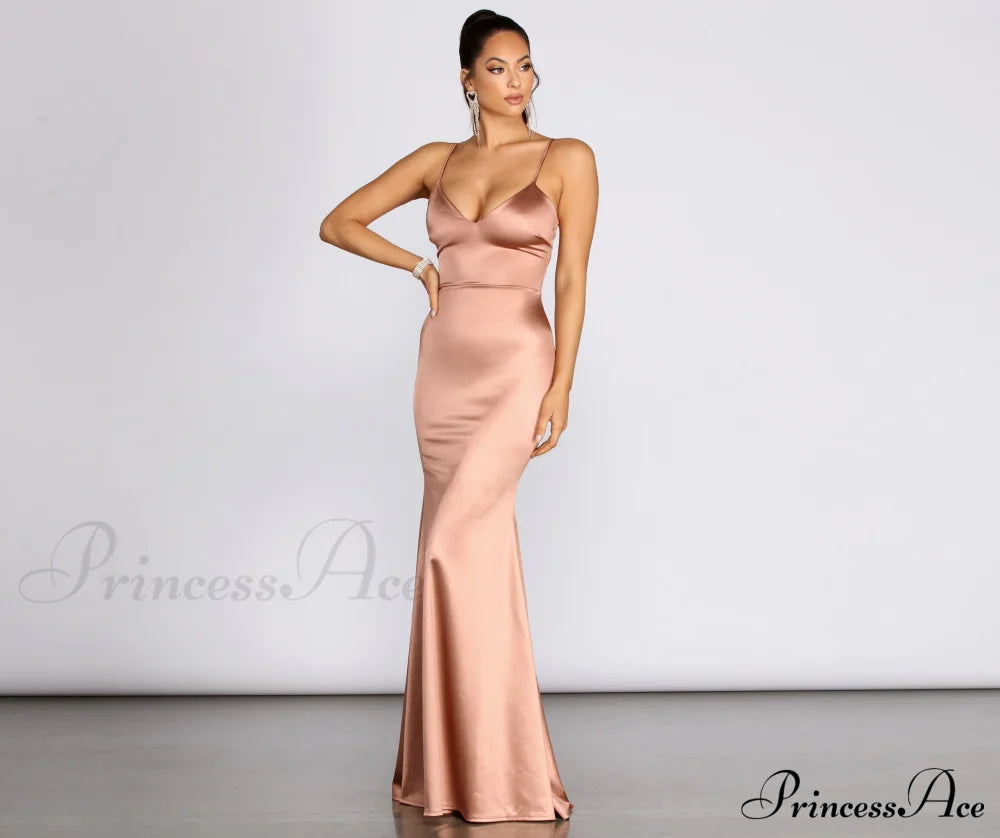 Phoebe Strappy Back Mermaid Dress - Lady Occasions