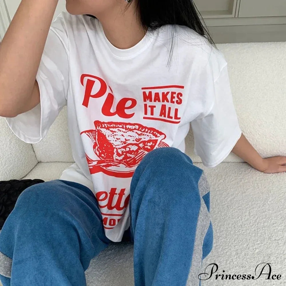 Pie Printed Stylish Graphic Tee T Shirt