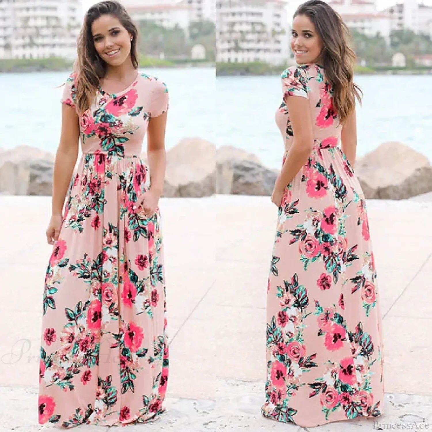 Pink Boho Floral Maxi Floral Dress Pink2 / S oldfloraldress-250126