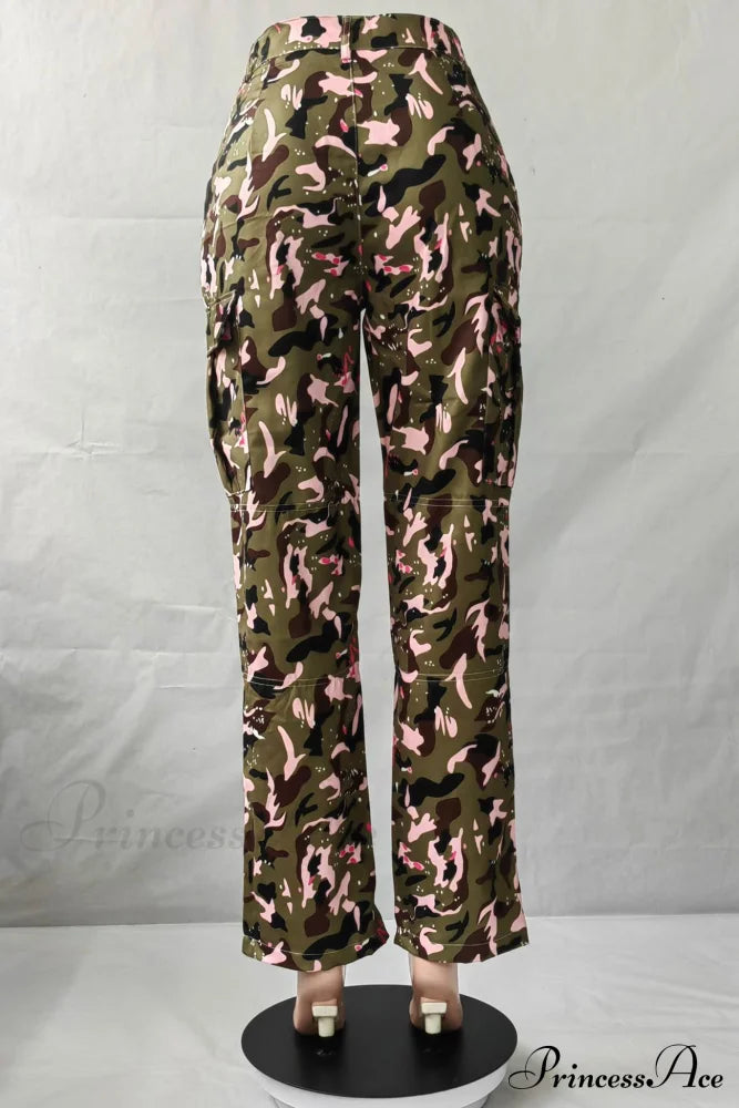 Pink Camo High Waist Pants