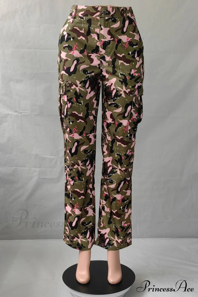 Pink Camo High Waist Pants