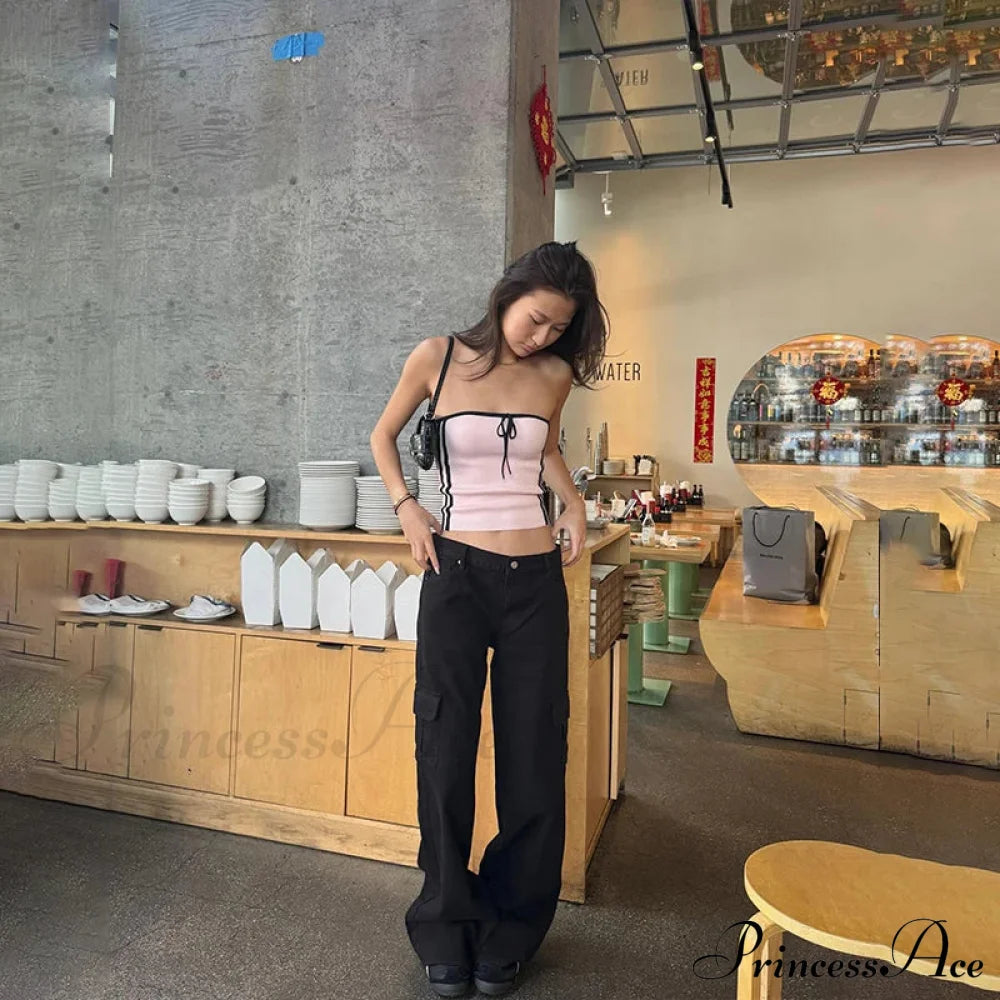 Pink Stripe Stylish Tube Top Women’s