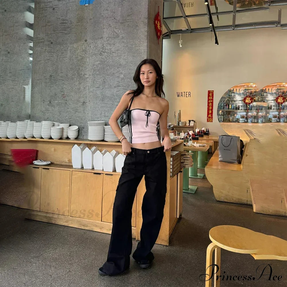 Pink Stripe Stylish Tube Top Women’s