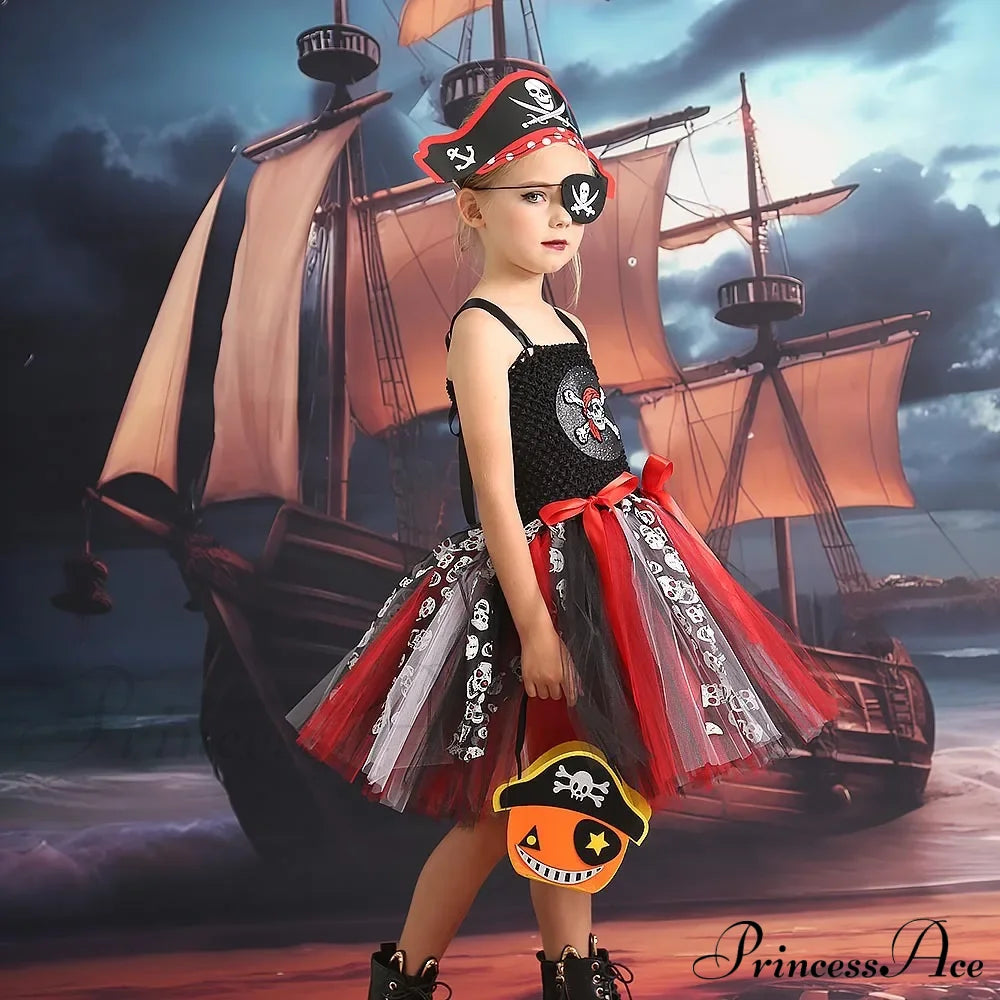 Pirate Caribbean Halloween Gothic Carnival Cosplay Tutu Kid Costume