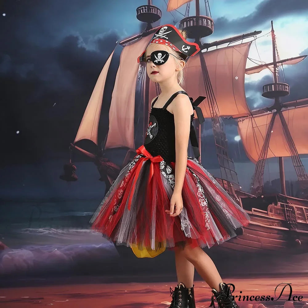 Pirate Caribbean Halloween Gothic Carnival Cosplay Tutu Kid Costume